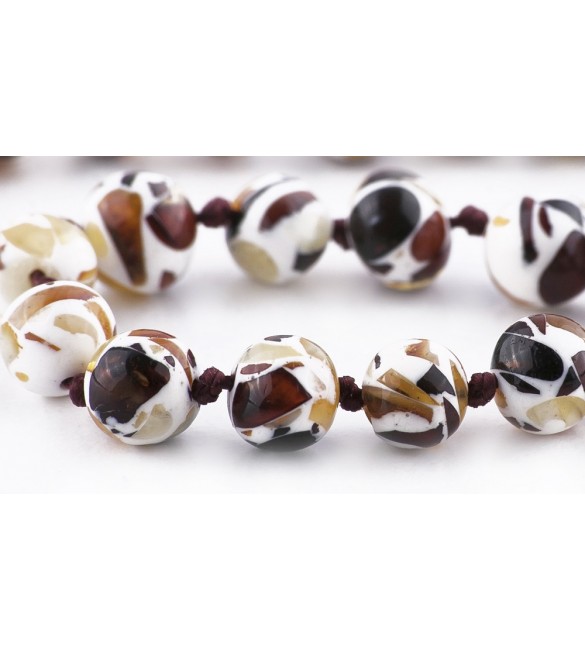 Amber Adult Bracelets Baroque Polished Mosaic Amber Adult Bracelets Baroque Polished Mosaic