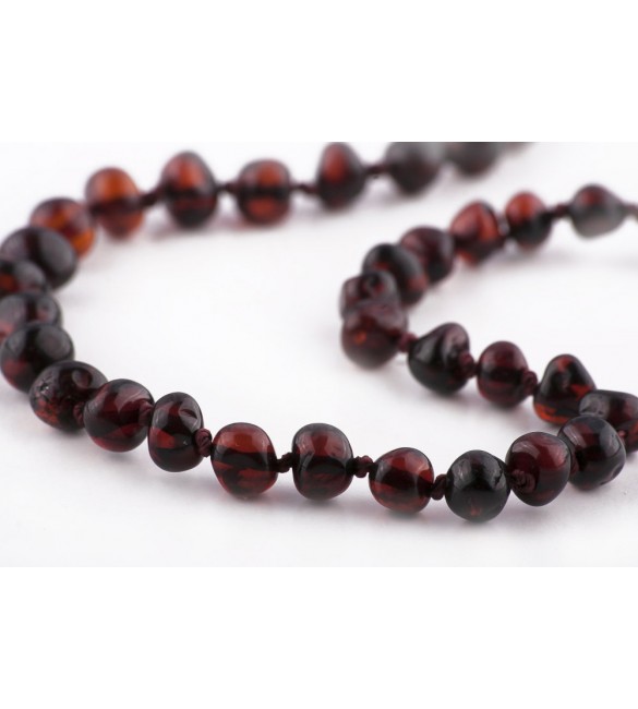 Amber baby necklace Baroque Polished Cherry
