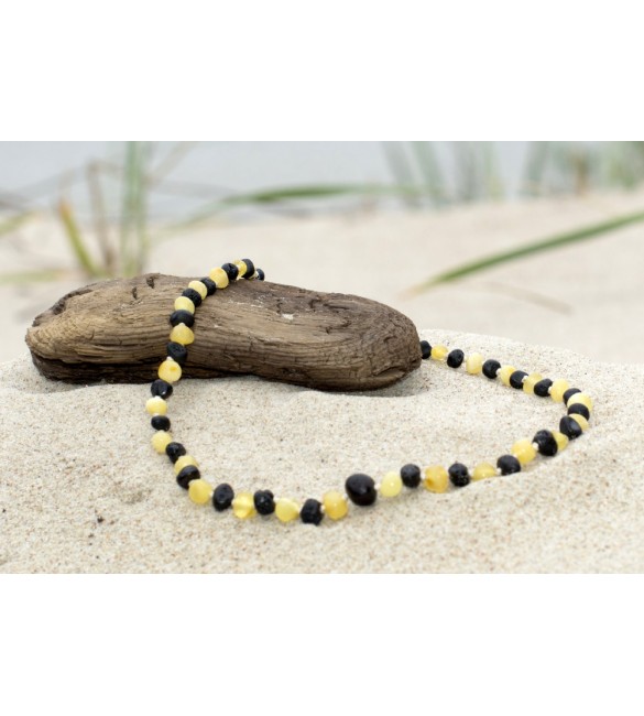 Amber baby necklace Baroque Raw Milk-Cherry