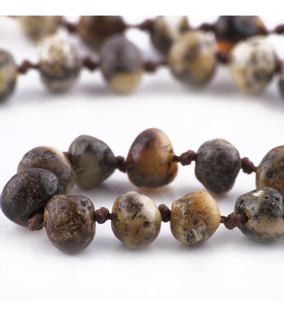 Amber Adult necklace Baroque Raw Green