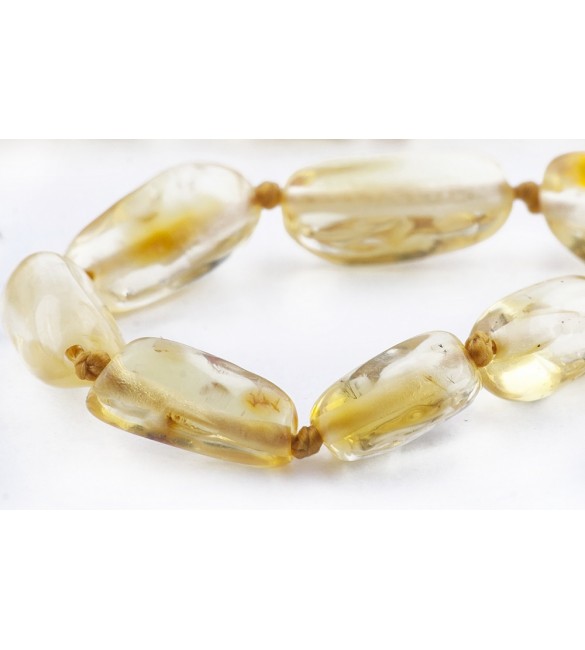 Amber Adult Bracelets Bean Polished Lemon