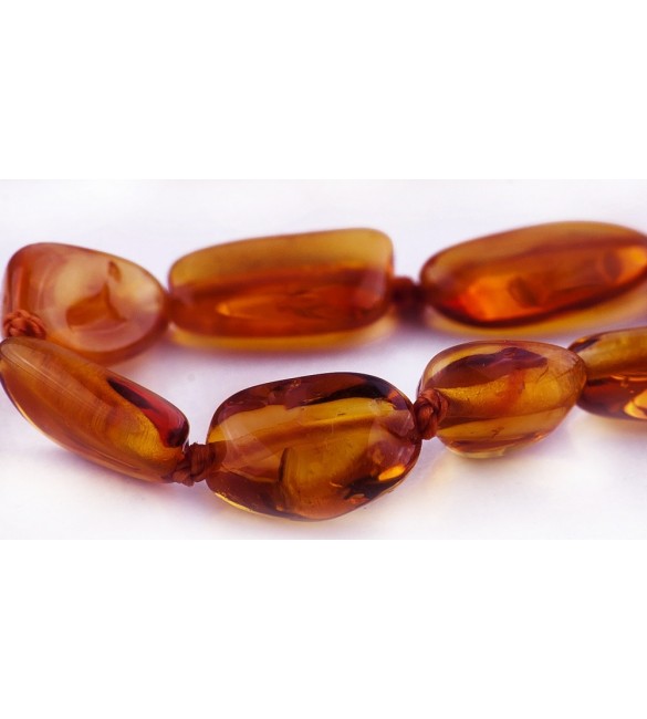 Amber Adult Bracelets Bean Polished Cognac