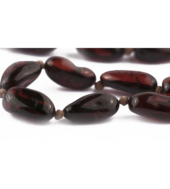 Amber Adult Bracelets Bean Polished Cherry