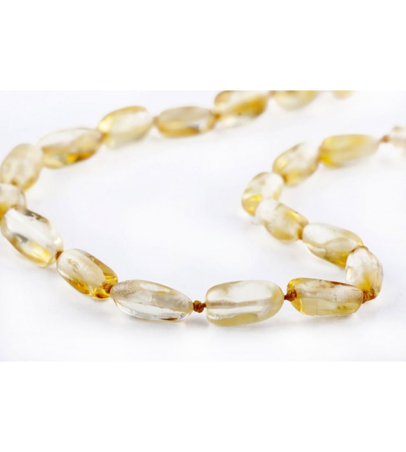 Amber Baby necklace Bean Polished Lemon Amber Baby necklace Bean Polished Lemon