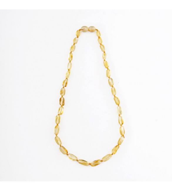 Amber Baby necklace Bean Polished Lemon