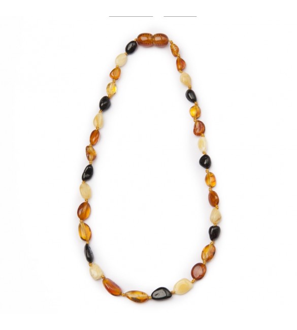Amber Baby necklace Bean Polished Mix