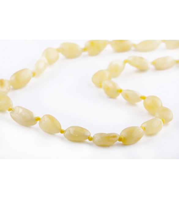 Amber Baby necklace Bean Polished Milky Amber Baby necklace Bean Polished Milky