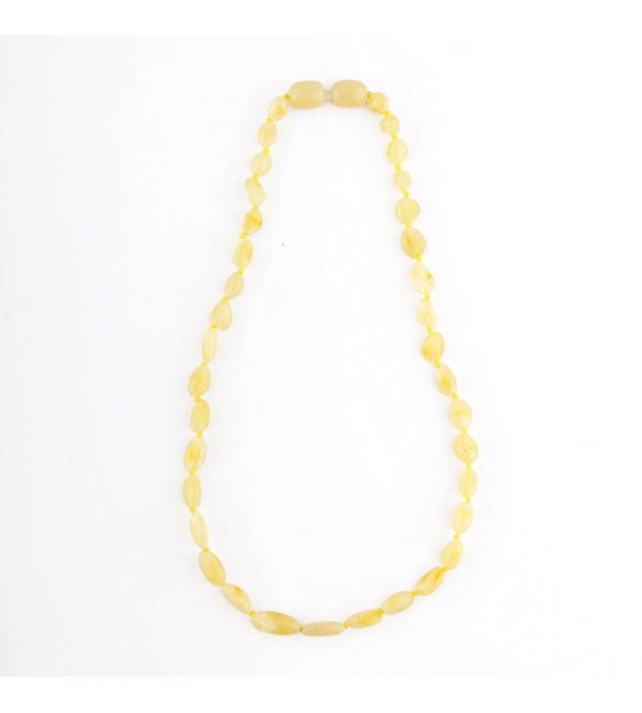 Amber Baby necklace Bean Polished Milky