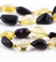 Amber Adult necklace Bean Polished Cherry-Lemon