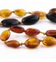 Amber Adult necklace Bean Polished Rainbow